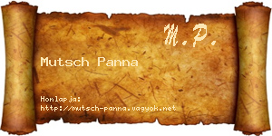 Mutsch Panna névjegykártya